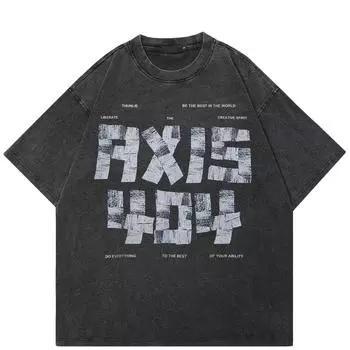 Уличная черная футболка с буквами и графикой, хлопковые топы унисекс, футболки, летняя футболка с короткими рукавами S чёрный