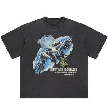 Уличная черная футболка с буквами и графикой, хлопковые топы унисекс, футболки, летняя футболка с короткими рукавами S чёрный