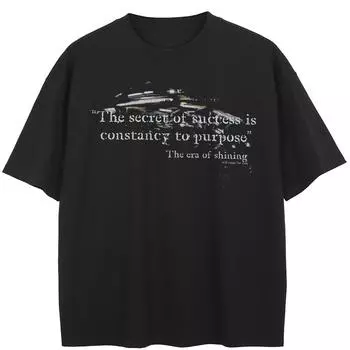 Уличная черная футболка с буквами и рисунком, хлопковые топы унисекс, футболки, летняя футболка с короткими рукавами M чёрный