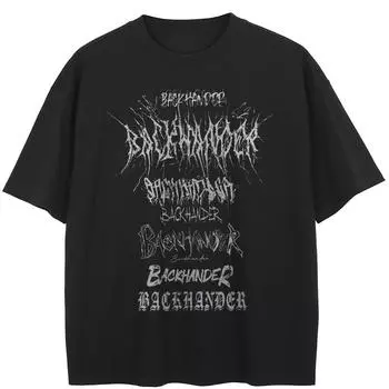 Уличная черная футболка с буквами и рисунком, хлопковые топы унисекс, футболки, летняя футболка с короткими рукавами M чёрный