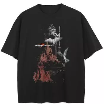 Уличная черная футболка с рисунком голубя, хлопковые топы унисекс, футболки, летняя футболка с короткими рукавами M чёрный