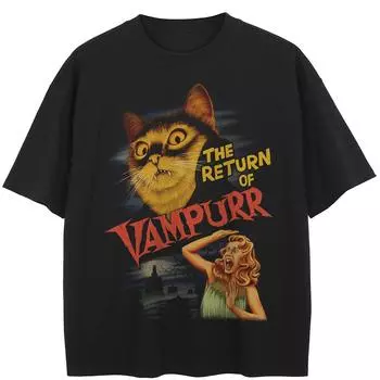 Уличная черная футболка с рисунком Vampurr, хлопковые топы унисекс, футболки, летняя футболка с короткими рукавами M чёрный