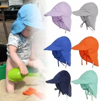 Уличная детская защитная крышка для ушей с широкими полями, анти-УФ-защита от солнца, кепка с клапаном L королевский синий