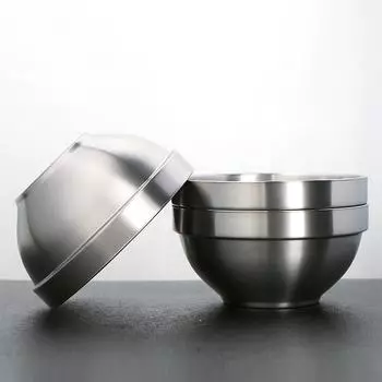 Уличная двухслойная миска PureTi 450 мл, большая емкость, посуда для пикника, портативное барбекю, походы серебряный