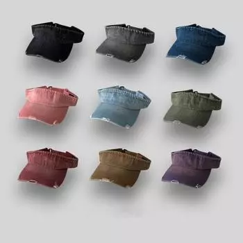 Уличная дыра, потертая джинсовая пустая шляпа-цилиндр для детей, летняя спортивная универсальная защита от солнца, бег, модная мужская кепка-тени Adjustable