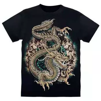 Уличная футболка Fly Dragon 3D для мужчин и женщин, топ с принтом, повседневные футболки для пар в стиле панк, футболка с круглым вырезом и коротким рукавом S