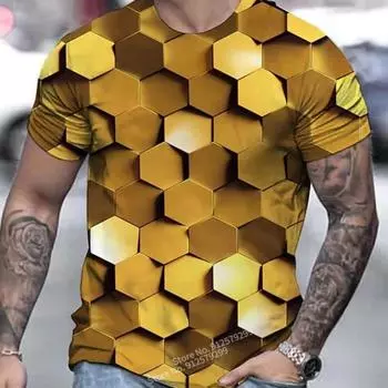 Уличная футболка Harajuku с 3D принтом, забавные повседневные топы в стиле хип-хоп с короткими рукавами для мужчин и женщин S