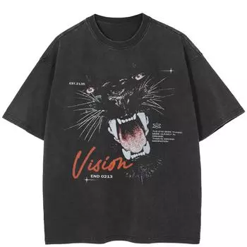 Уличная футболка Pour Homme DobSuffolk с рисунком унисекс, хлопковая промытая черная футболка, топы унисекс, футболки, летняя футболка с короткими рукавами S чёрный