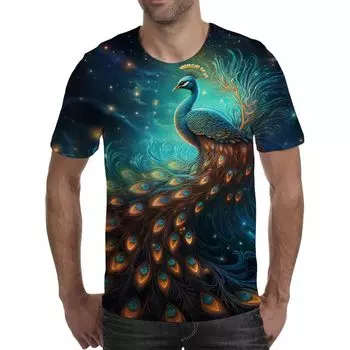 Уличная футболка с 3D животными, мужские футболки с 3D принтом тигра, забавные мужские повседневные футболки в стиле хип-хоп с короткими рукавами, летний топ S