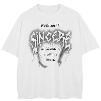 Уличная футболка с большими буквами и графикой, хлопковые топы унисекс, футболки, летняя футболка с короткими рукавами M белый