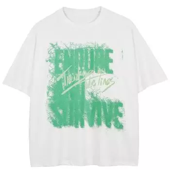 Уличная футболка с большими буквами и графикой, хлопковые топы унисекс, футболки, летняя футболка с короткими рукавами M белый