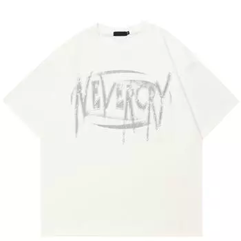 Уличная футболка с буквами и графикой, хлопковые топы унисекс, футболки, летняя футболка с короткими рукавами S белый