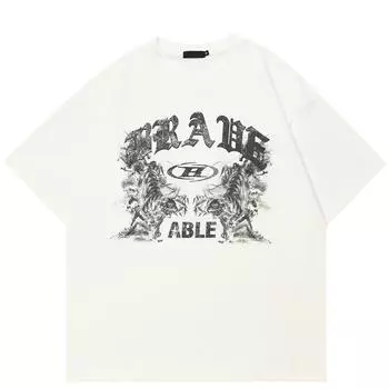 Уличная футболка с буквами и графикой, хлопковые топы унисекс, футболки, летняя футболка с короткими рукавами S белый