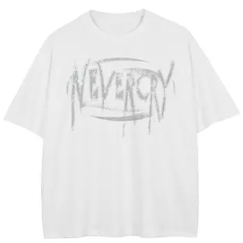 Уличная футболка с буквами и графикой, хлопковые топы унисекс, футболки, летняя футболка с короткими рукавами M белый