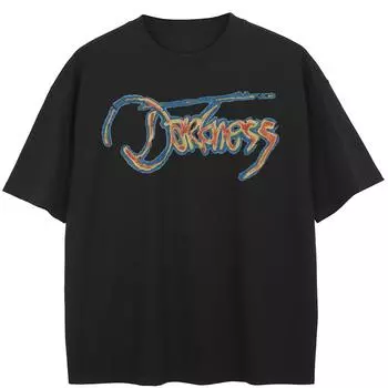 Уличная футболка с буквами и графикой, хлопковые топы унисекс, футболки, летняя футболка с короткими рукавами M чёрный