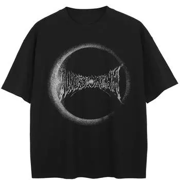 Уличная футболка с буквенным рисунком, черная футболка, хлопковые топы унисекс, футболки, летняя футболка с короткими рукавами M чёрный