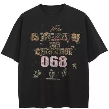 Уличная футболка с буквенным рисунком, черная футболка, хлопковые топы унисекс, футболки, летняя футболка с короткими рукавами M чёрный