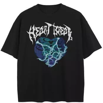 Уличная футболка с буквенным рисунком, черная футболка, хлопковые топы унисекс, футболки, летняя футболка с короткими рукавами M чёрный