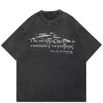 Уличная футболка с буквенным рисунком, хлопковая черная футболка, топы унисекс, футболки, летняя футболка с короткими рукавами S чёрный