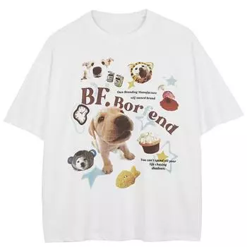 Уличная футболка с рисунком забавных собак, хлопковые топы унисекс, футболки, летняя футболка с короткими рукавами M белый