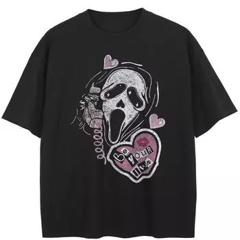 Уличная футболка с забавным черепом, черная футболка, хлопковые топы унисекс, футболки, летняя футболка с короткими рукавами M чёрный