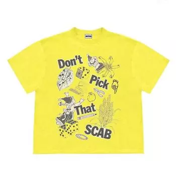 Уличная футболка с забавным рисунком, хлопковая футболка, топы унисекс, футболки, летняя футболка с короткими рукавами M жёлтый