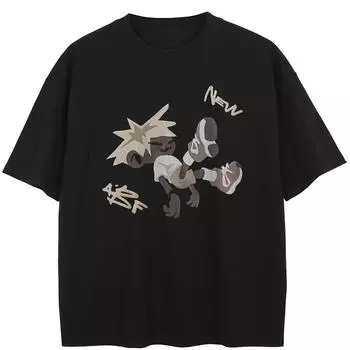 Уличная футболка с забавным рисунком, хлопковая футболка, топы унисекс, футболки, летняя футболка с короткими рукавами S чёрный