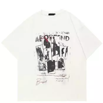 Уличная футболка с забавным рисунком, хлопковая футболка, топы унисекс, футболки, летняя футболка с короткими рукавами S белый