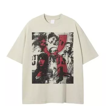 Уличная футболка с забавным рисунком, хлопковая футболка, топы унисекс, футболки, летняя футболка с короткими рукавами S хаки