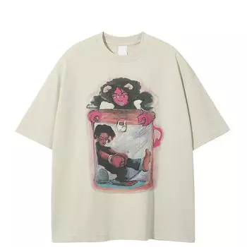 Уличная футболка с забавным рисунком, хлопковая футболка, топы унисекс, футболки, летняя футболка с короткими рукавами S хаки