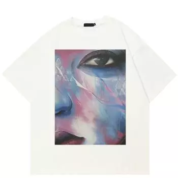 Уличная футболка с забавным рисунком, хлопковая футболка, топы унисекс, футболки, летняя футболка с короткими рукавами S белый