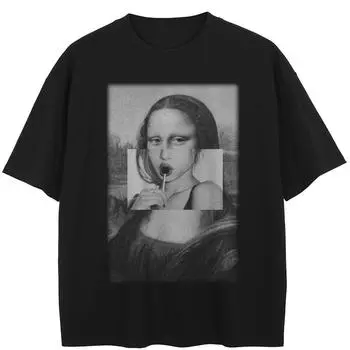 Уличная футболка с забавным рисунком, хлопковая футболка, топы унисекс, футболки, летняя футболка с короткими рукавами M чёрный