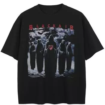 Уличная футболка с забавным рисунком, хлопковая футболка, топы унисекс, футболки, летняя футболка с короткими рукавами S промывают черный