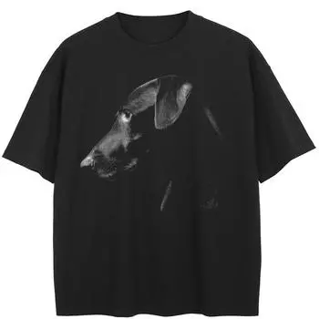 Уличная футболка с забавным рисунком, хлопковая футболка, топы унисекс, футболки, летняя футболка с короткими рукавами M чёрный