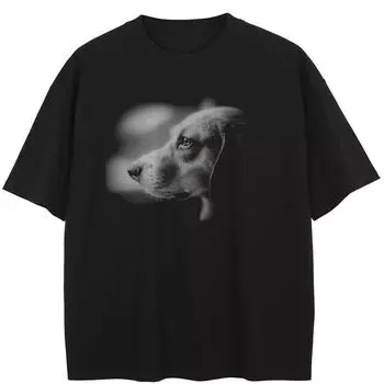 Уличная футболка с забавным рисунком, хлопковая футболка, топы унисекс, футболки, летняя футболка с короткими рукавами M чёрный