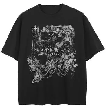 Уличная футболка с забавным рисунком, хлопковая футболка, топы унисекс, футболки, летняя футболка с короткими рукавами M чёрный