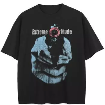 Уличная футболка с забавным рисунком, хлопковые топы унисекс, футболки, летняя футболка с короткими рукавами M чёрный