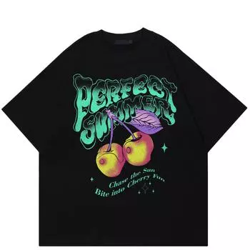 Уличная футболка унисекс Perfect Cherry Pattern M чёрный