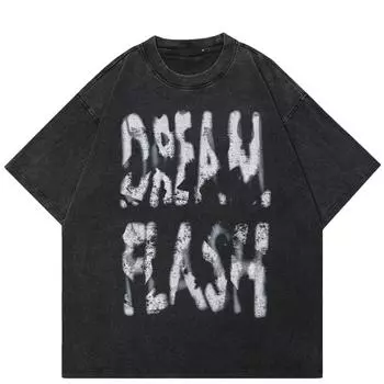 Уличная футболка унисекс с граффити и буквенным принтом 2024 года