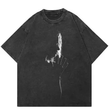 Уличная футболка унисекс с молитвенным рисунком, хлопковая черная футболка, топы унисекс, футболки, летняя футболка с короткими рукавами S чёрный