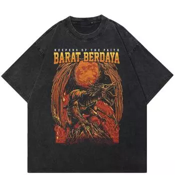 Уличная футболка унисекс с рисунком дракона, хлопковая черная футболка, топы унисекс, футболки, летняя футболка с короткими рукавами S чёрный