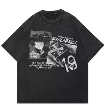 Уличная футболка унисекс с винтажным граффити и граффити 2024 года