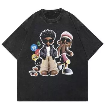 Уличная футболка унисекс в стиле хип-хоп Heren Hipster Grafisch 2024 года