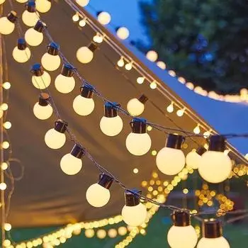 Уличная гирлянда на солнечных батареях, светодиодная гирлянда, уличная гирлянда для рождественского сада, кемпинга, террасы, украшения для вечеринок, лампа 220V-EU Plug