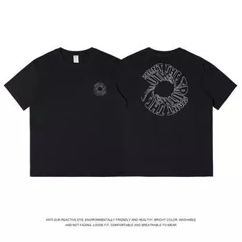 Уличная хипстерская футболка с круглым вырезом и принтом букв, летняя нишевая дизайнерская одежда, хлопковая футболка с короткими рукавами S