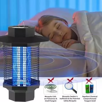 Уличная и внутренняя ловушка для комаров, мощная 4200 В 18 Вт, водонепроницаемая ловушка для комаров, средство от насекомых для дома/кухни/двор/кемпинг/сада