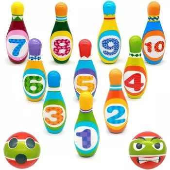 Уличная игрушка от 3 лет, мини-игра в боулинг, игра в метание, детский набор для боулинга, игрушка для моторики, подарки для детей на открытом воздухе 14*4.5cm,7cm,10Pcs-S