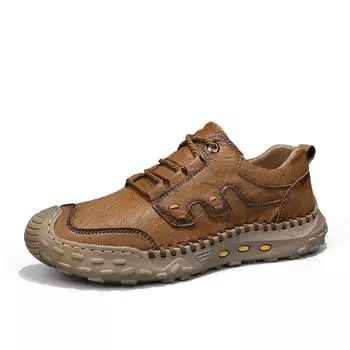 Уличная кожаная обувь. Мужские походные кроссовки хорошего качества. Мода 2024 года. 38 чёрный