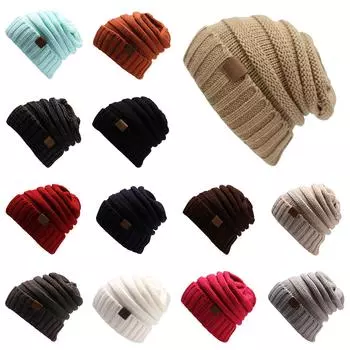 Уличная круглая ветрозащитная вязаная шапка для мужчин и женщин унисекс One Size бежевый