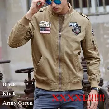 Уличная куртка-бомбер, мужская повседневная куртка в европейском стиле, черная тактическая куртка пилота XS чёрный